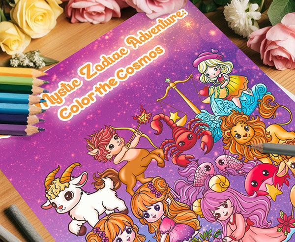 Little Mystic's Zodiac Adventure: Color The Cosmos! - Coloring Book
